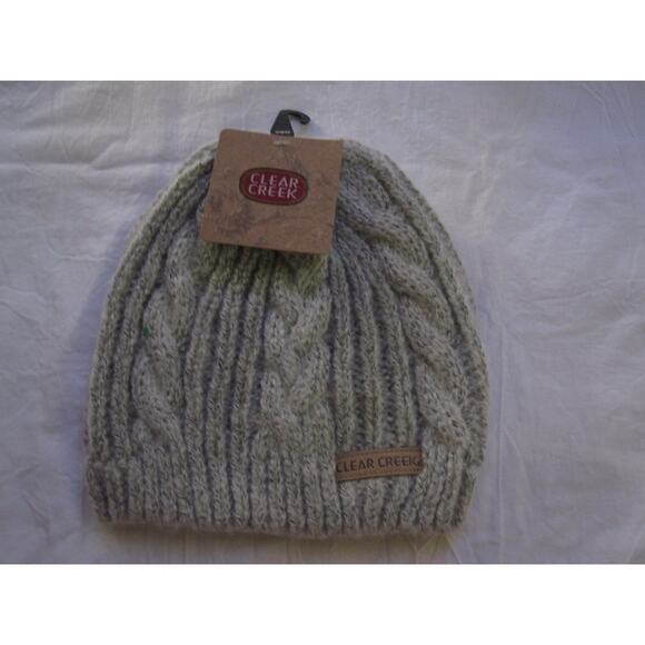 NEW Clear Creek Winter Knit Hat Beanie Tuk Tan Beige Woven Cute Adult Stretch! - Picture 1 of 3